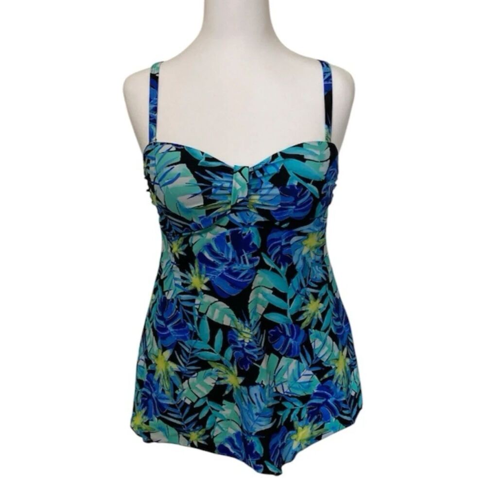 Surf Gear Women's Swim Suit Swimwear Top Leaf Tropical Print size Small